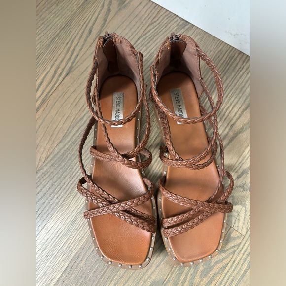 Steve Madden Tan Brown Tessi Flat Sandal Shoes women’s size 8.5 - Picture 5 of 11